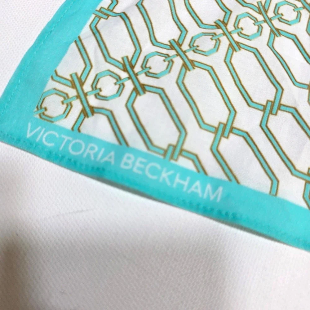 Victoria Beckham Scarf Womens Turquoise Portofino 97 Chain Link Square Bandana